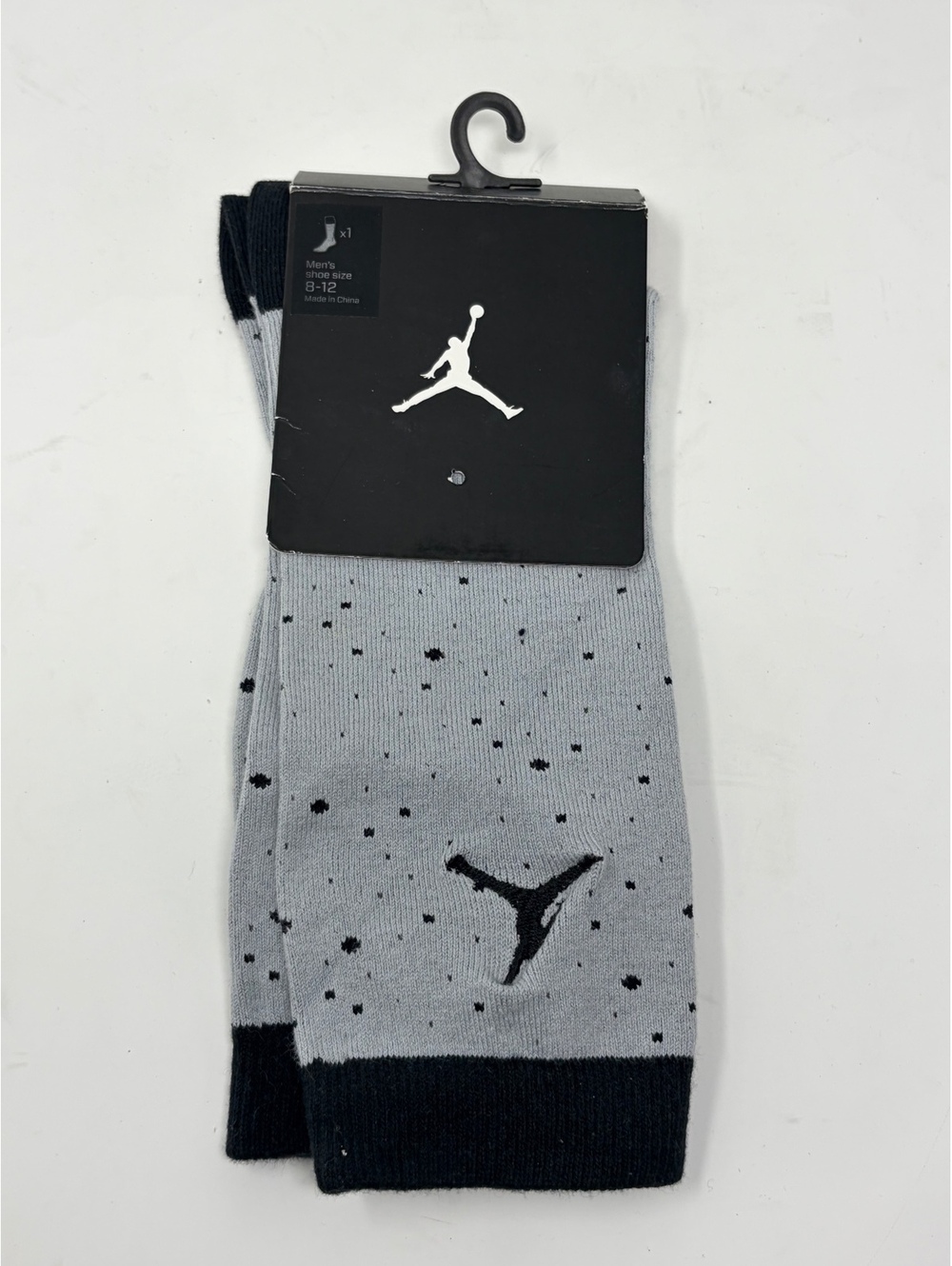 Jordan Men's Gray and Black Athletic Socks Size 8-12